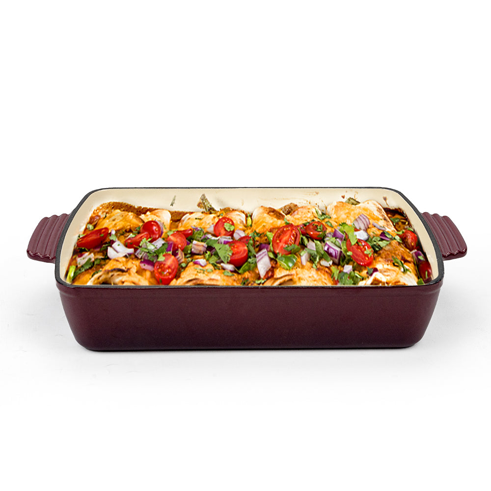 COOKERCOOL Casr Iron Enamel Cookware Set,Dark Purple