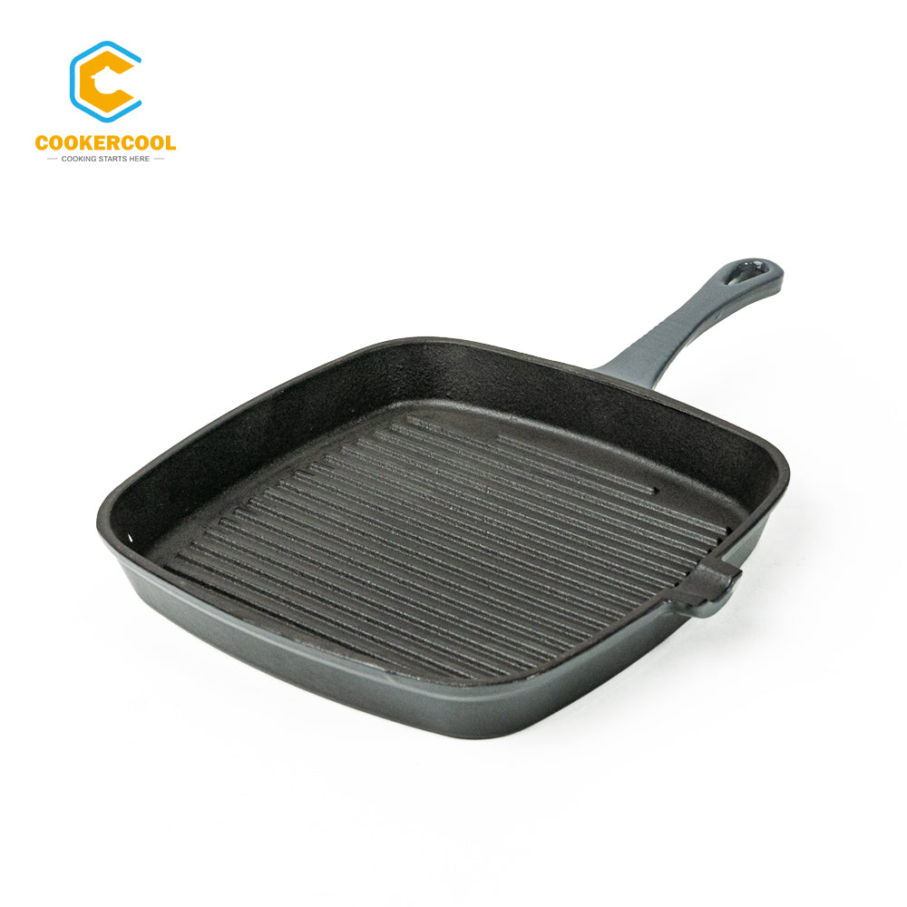 COOKERCOOL Casr Iron Enamel Cookware Set,7 pieces,Grey