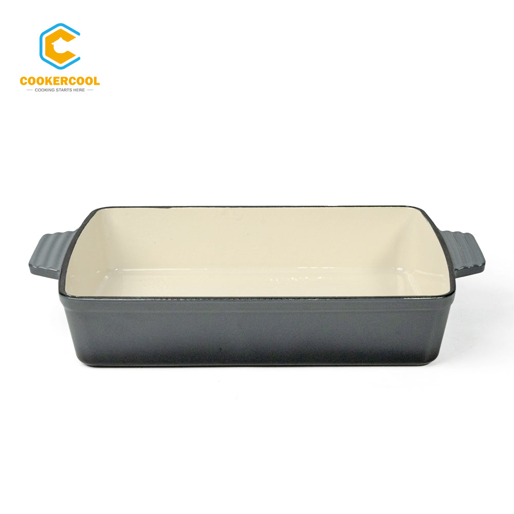 COOKERCOOL Casr Iron Enamel Cookware Set,7 pieces,Grey