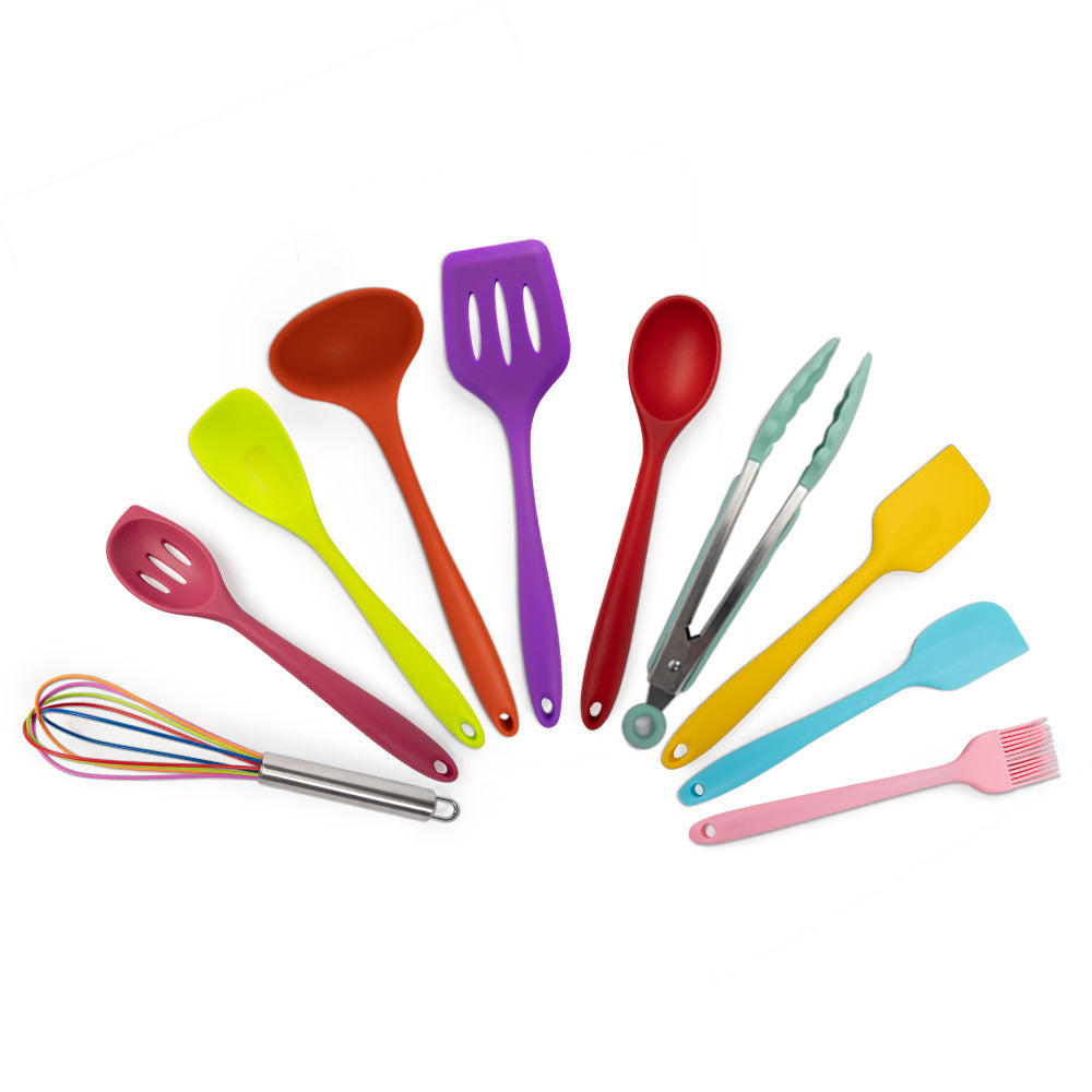 Set di 10 utensili da cucina colorati