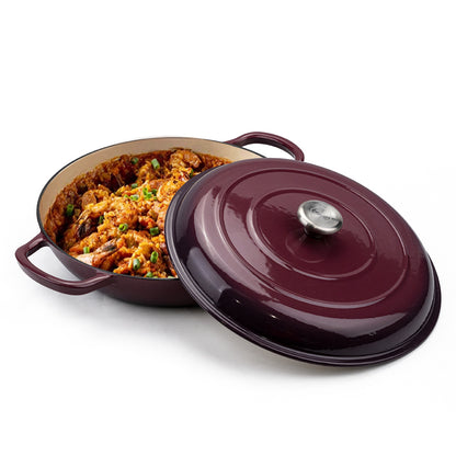 COOKERCOOL Casr Iron Enamel Cookware Set,Dark Purple