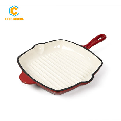 COOKERCOOL Cast Iron Enamel Cookeware Set 6pcs,Red