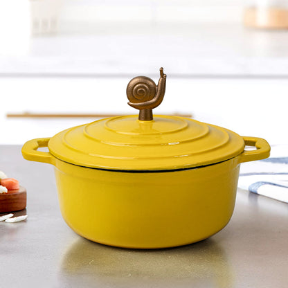 COOKERCOOL Casr Iron Enamel Cookware Set,3 pieces,Yellow