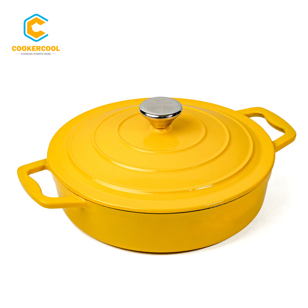 COOKERCOOL Casr Iron Enamel Cookware Set,3 pieces,Yellow