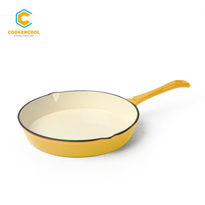 COOKERCOOL Casr Iron Enamel Cookware Set,3 pieces,Yellow