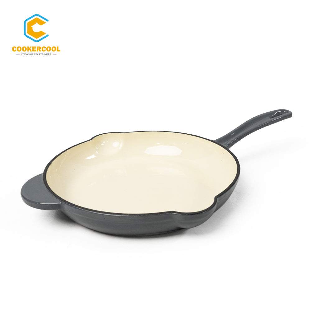 COOKERCOOL Casr Iron Enamel Cookware Set,7 pieces,Grey