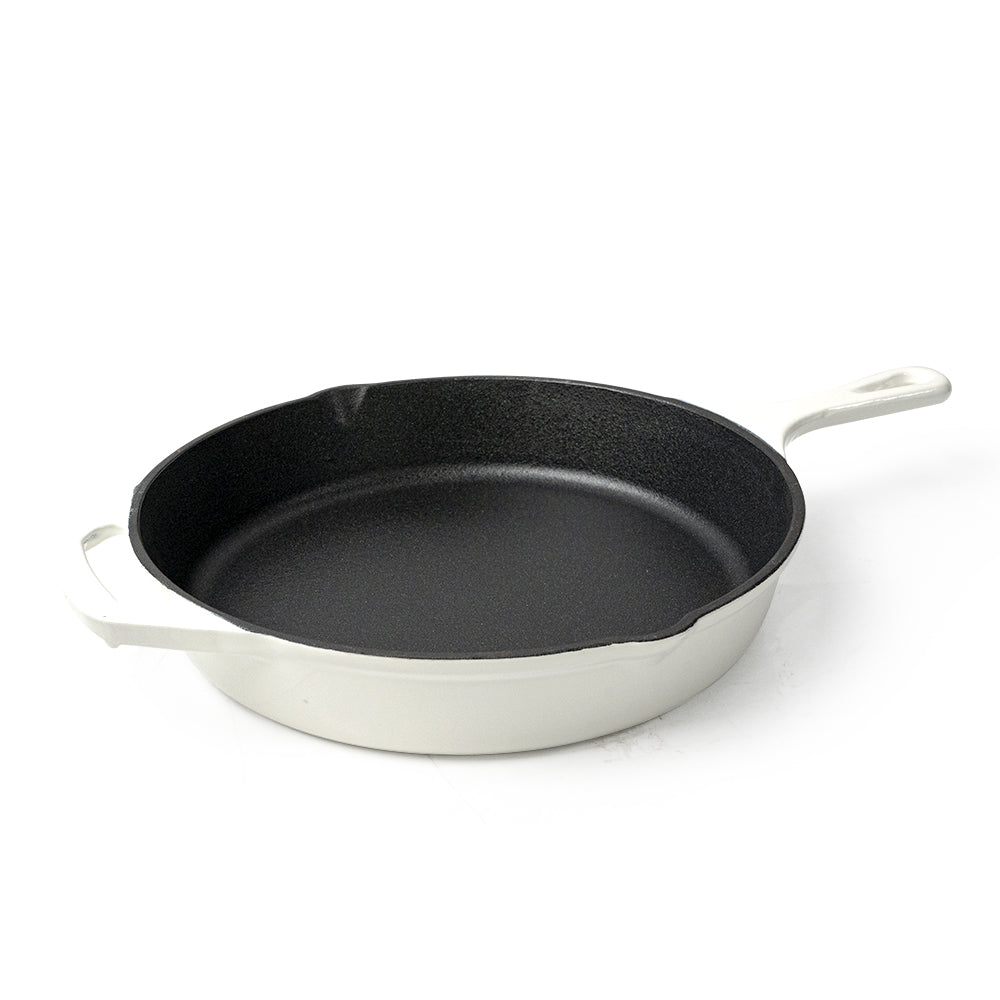 COOKERCOOL Casr Iron Enamel Cookware Set,White
