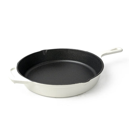 COOKERCOOL Casr Iron Enamel Cookware Set,White