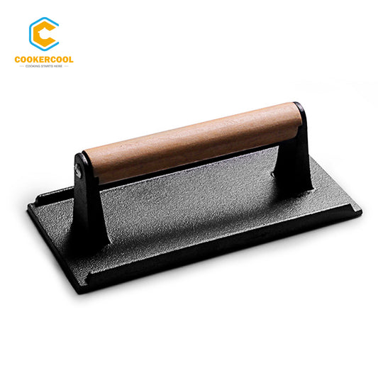 COOKERCOOL Cast Iron Square Grill Press/Meat Press
