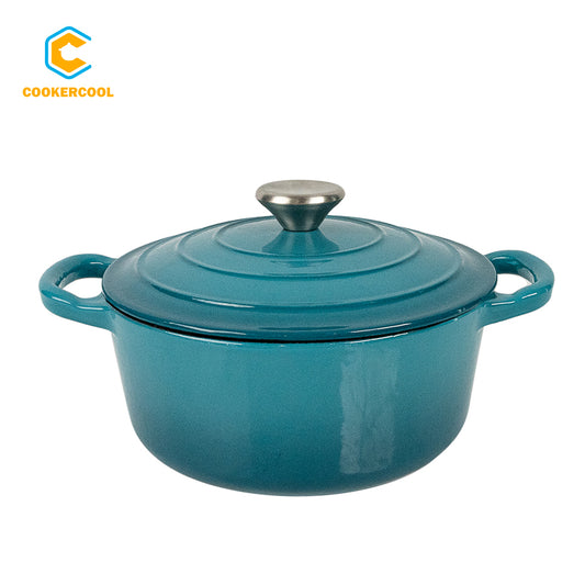 COOKERCOOL Casr Iron Enamel Dutch Oven,Dark Teal
