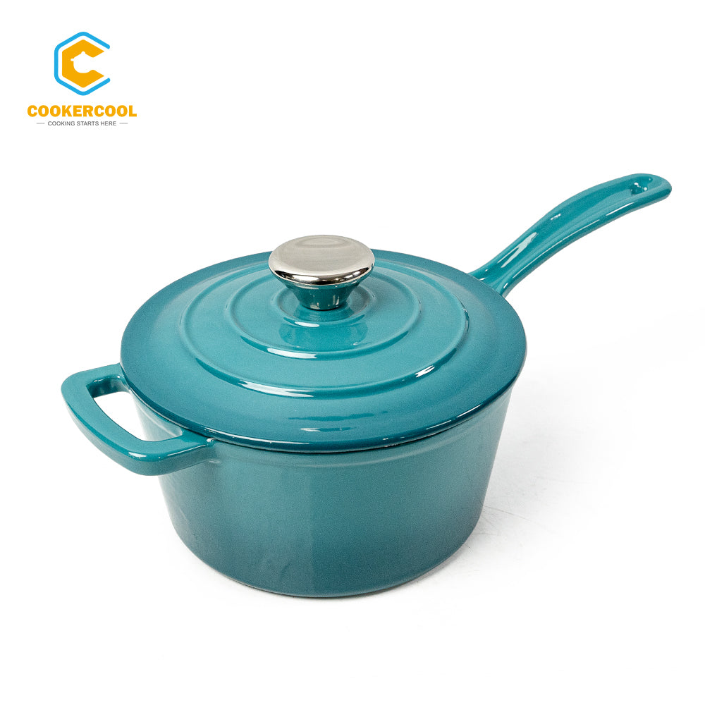 COOKERCOOL Cast Iron Enamel Cookeware Set,Dark Teal