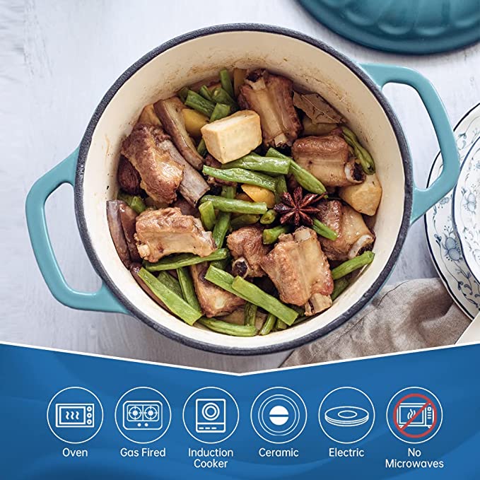 Cookercool Forno olandese smaltato in ghisa, blu