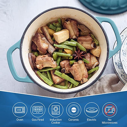 Cookercool Forno olandese smaltato in ghisa, blu