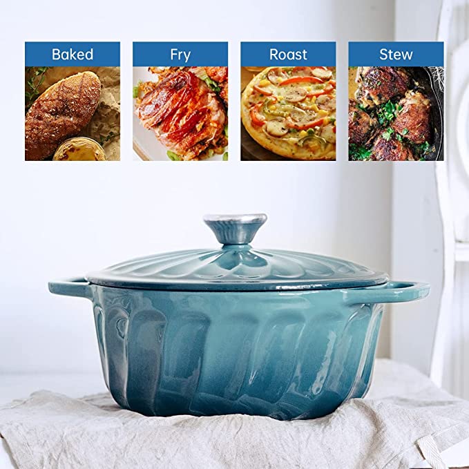 Cookercool Forno olandese smaltato in ghisa, blu