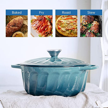 Cookercool Forno olandese smaltato in ghisa, blu