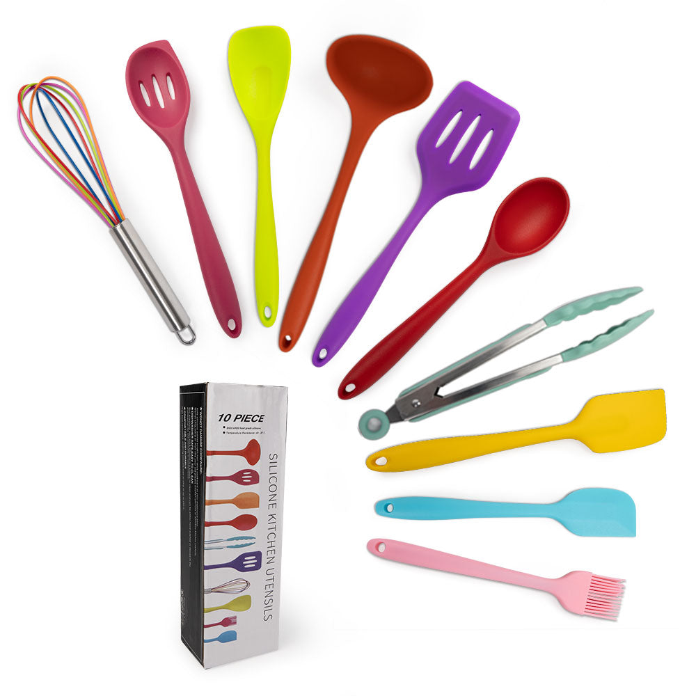 10 pieces colorful kitchen utensils set
