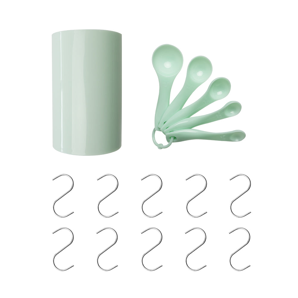 10 pieces wooden frame silicone utensils set with bucket
