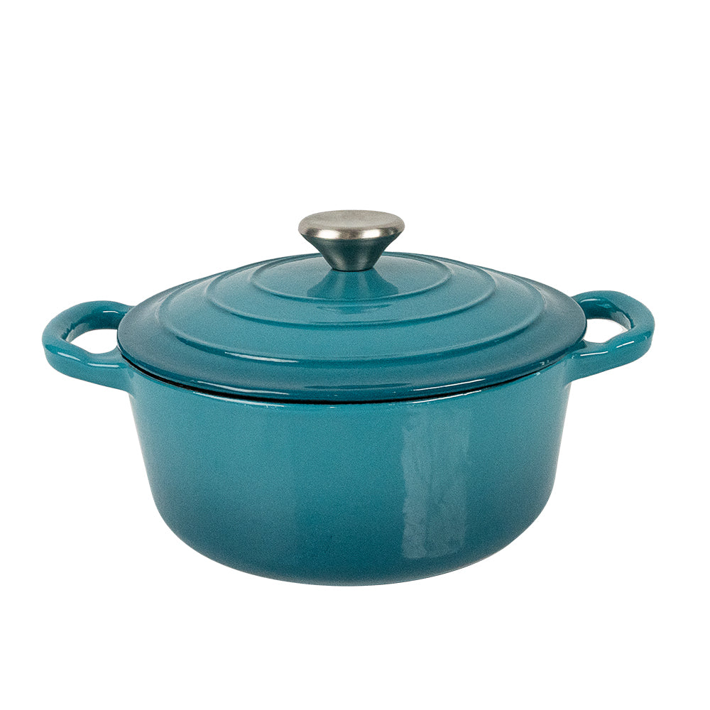 COOKERCOOL Cast Iron Enamel Cookeware Set,Dark Teal
