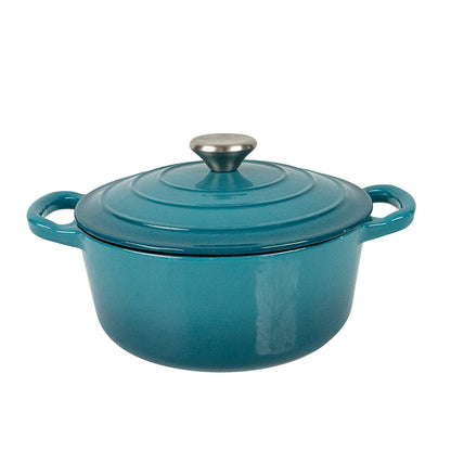 COOKERCOOL Cast Iron Enamel Cookeware Set,Dark Teal